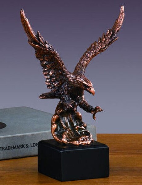 Eagle Figurine in Flight Bronze Patina